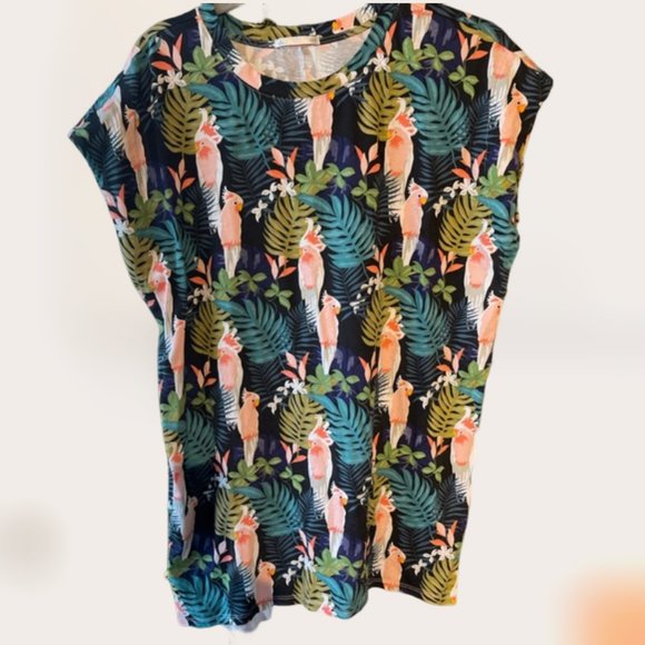 VINTAGE | Hawaiian print Top/Tunic (Size S) - Picture 2 of 5